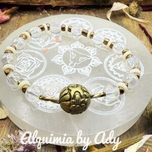 Alquimia Gold and White Beaded Bracelet
